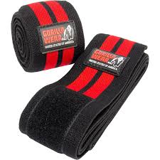 Gorilla wear Knee Wraps – Black/Red – 200CM